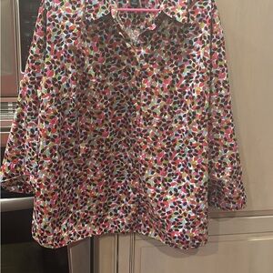 Westbound Multicolor Leaf Print Blouse
